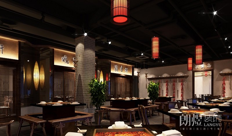 火鍋店裝修就餐區(qū)效果圖