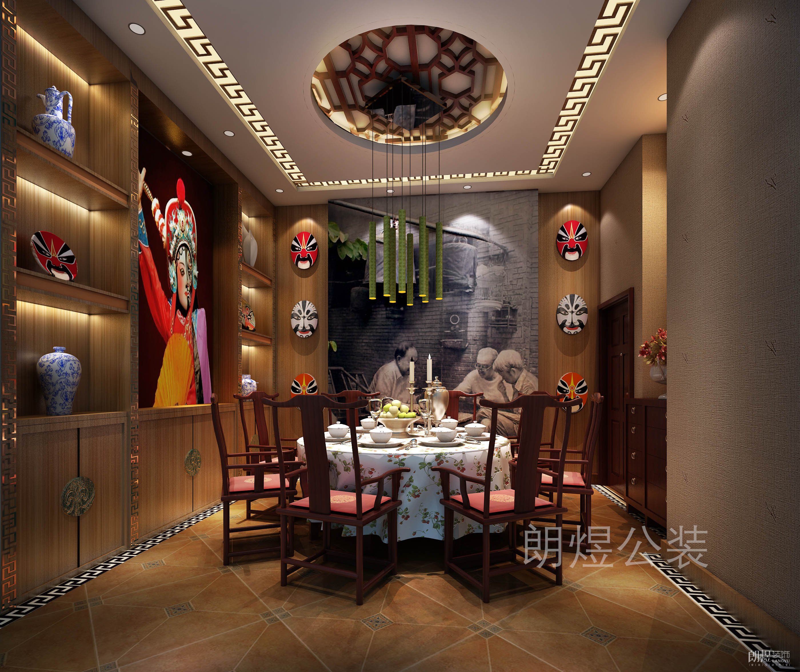 傳統(tǒng)中式風格裝修火鍋店